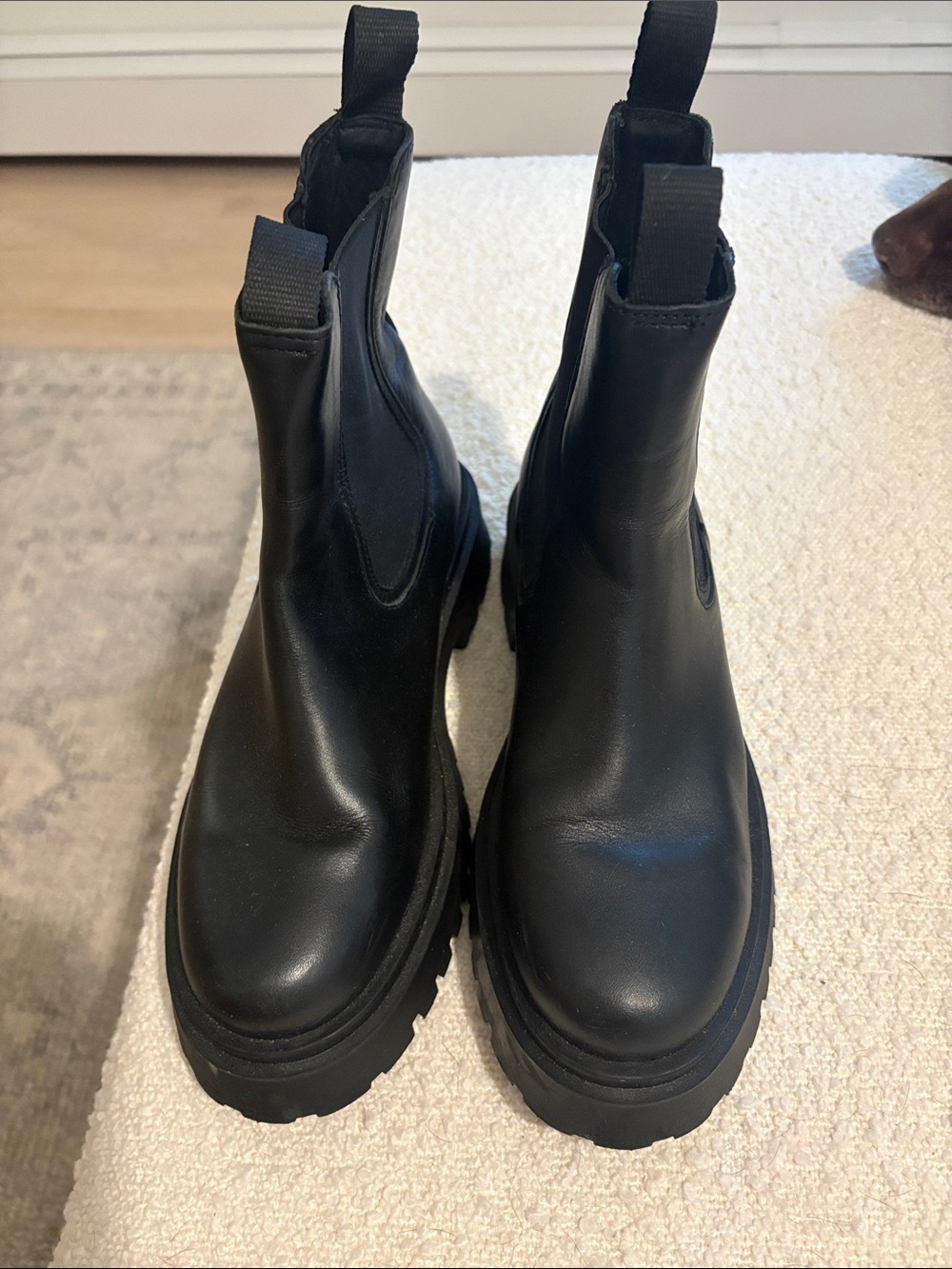 Thursday Boot Company Black Leather Chelsea Lug Boots